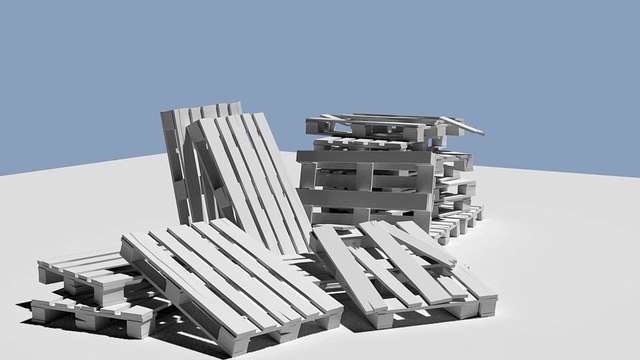 Props #3 : Pallets - turnaround (clay render)