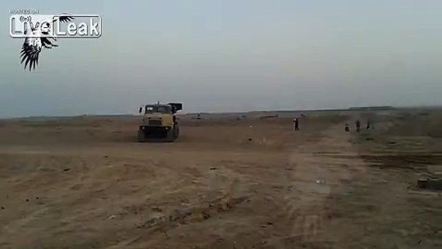 Iraqi special farces fire a very short range Grad