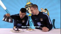 Manchester City players trying Chinese food