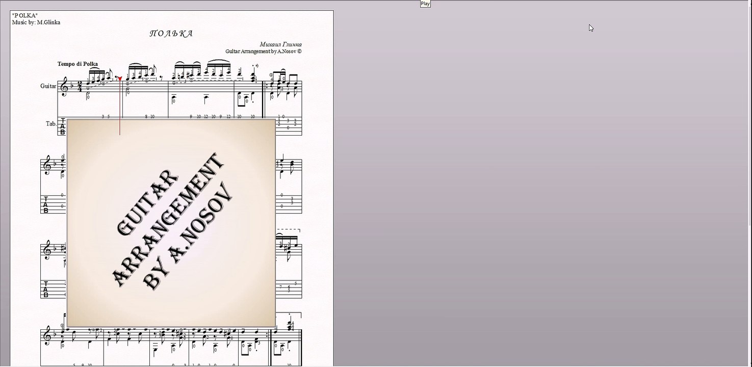 Polka (M.Glinka) Sheet music and tabs for guitar