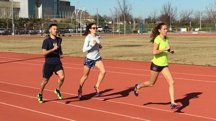 Trying to keep up with professionals runners