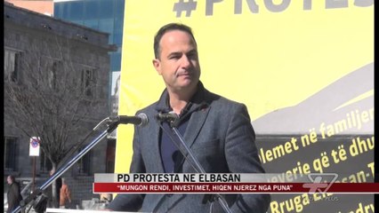 PD protesta në Elbasan - News, Lajme - Vizion Plus