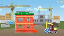 ✔ Excavator build the house with Truck and Crane. Cars Cartoons / Compilation for kids / 4 Episode ✔