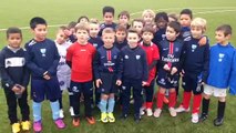 Les jeunes joueurs de foot de Trélissac chantent pour supporter leur équipe contre l'OM