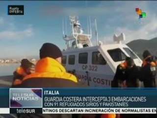Guardia Costera italiana rescata 91 refugiados en aguas griegas