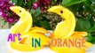 Art In Orange Swan - Fruit Carving Garinsh - Orange Art - Food Decorartion