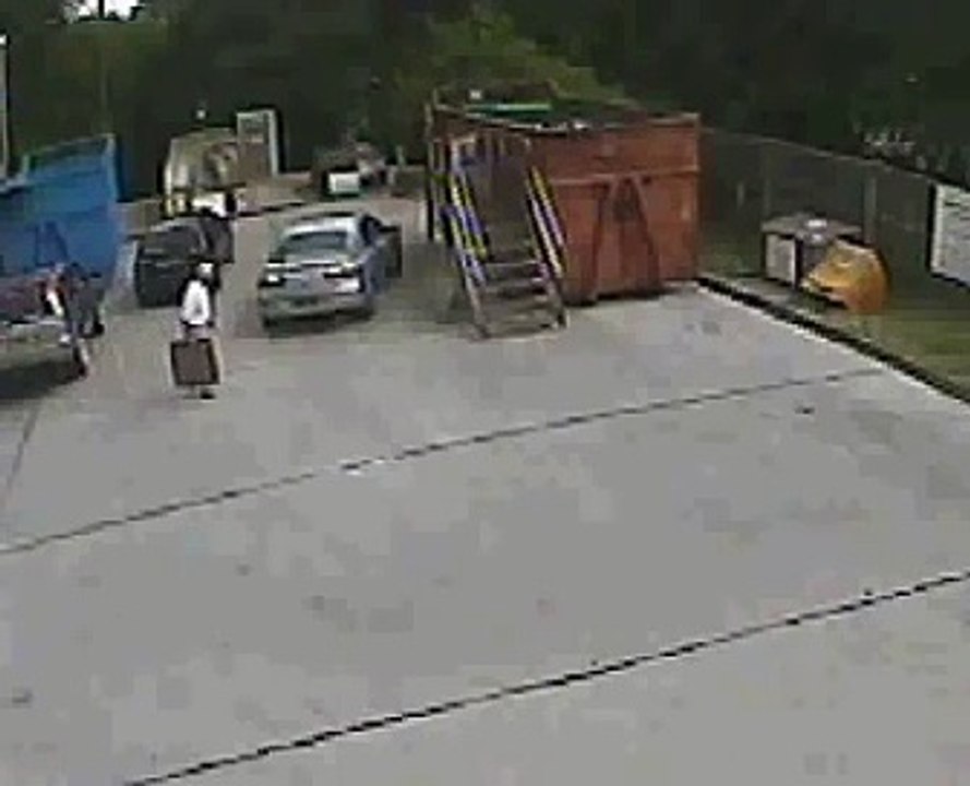 Driver Crashes into Ladder with Man on it