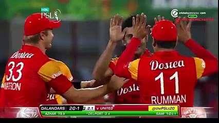 Mohammad Sami bowls an absolute ripper to dismiss Cameron Delport on his very first ball