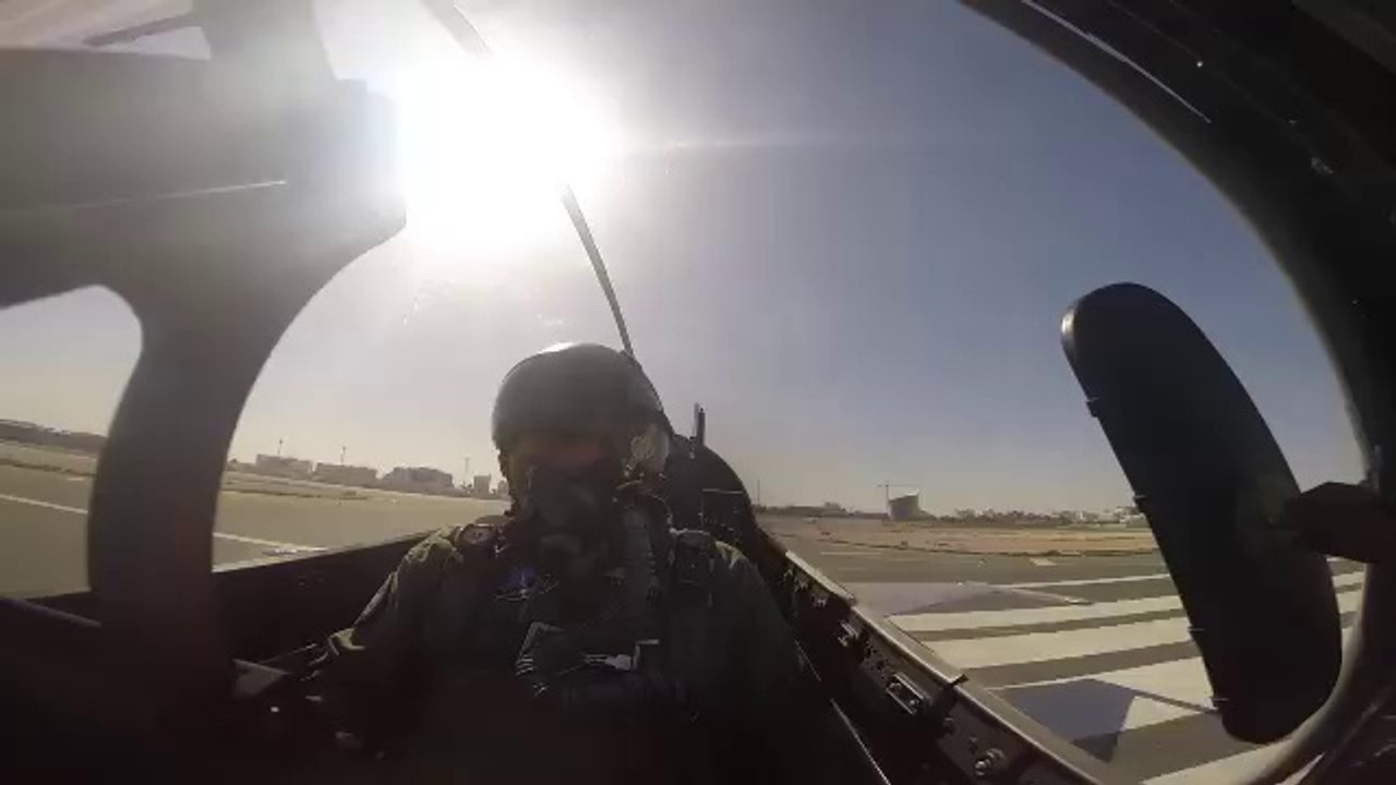 ‪Pakistan‬'s JF17 Thunder‬ flying over ‪Doha‬, ‪Qatar‬