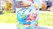 Mattel Games Toy Review - Chameleon Crunch eats Disney Cars Mater Lightning Mcqueen Pixar Cars!