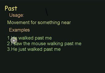 Past(PrePosition Of Position And Movement)