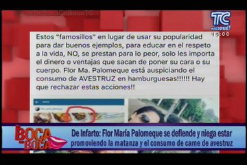 Flor María Palomeque se defiende de los comentarios que la vinculan con la matanza de avestruces