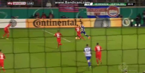 Ibisevic super chace to score Heidenheim 1-2 Hertha BSC 10-02-2016
