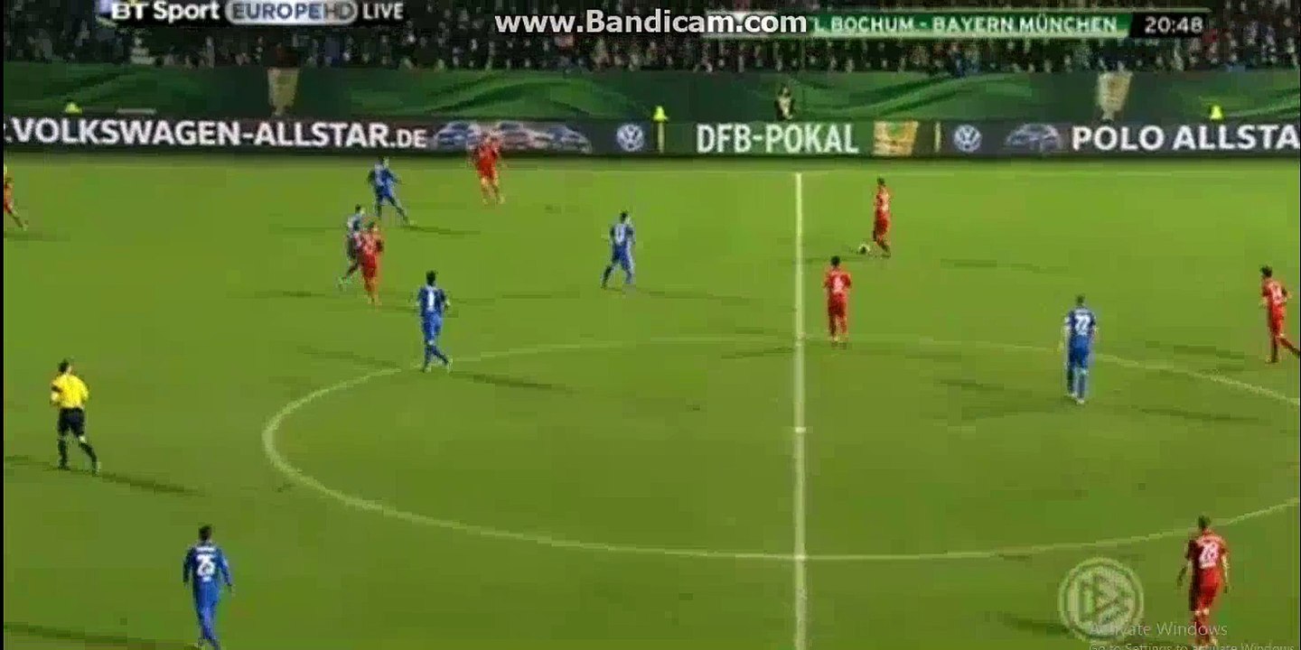 Bayern Munich 1st BIG CHANCE TO SCORE BOCHUM 0-0 BAYERN MUNICH 10-02-2016