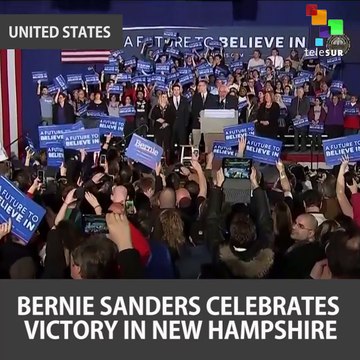 Bernie Sanders Celebrates Victory in New Hampshire Primary