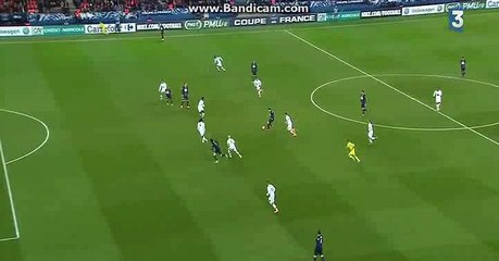 Edinson Cavani Fantastic Offside Chance - PSG vs Lyon - French Cup - 10.03.2016