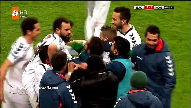Riad Bajic Goal - Besiktas 1-1 Konyaspor - 10-02-2016 Turkish Cup