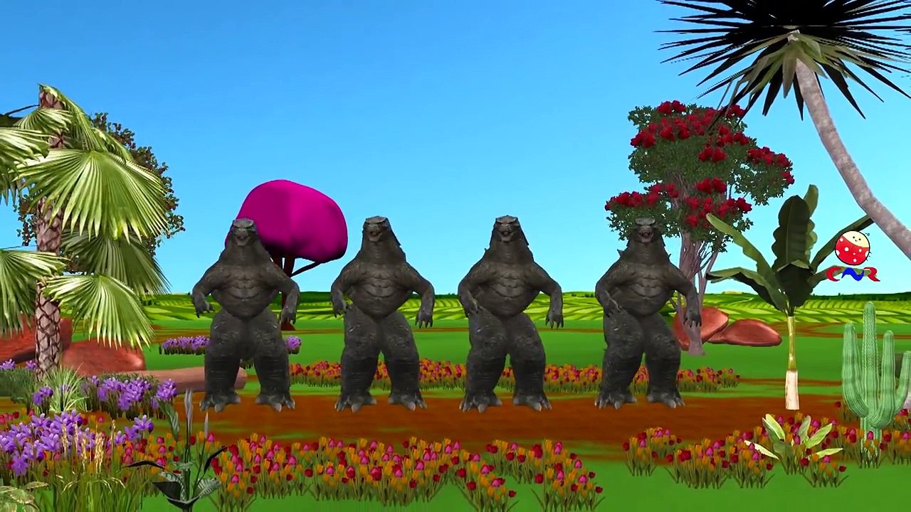Godzilla Cartoons Dancing And Singing Ringa Ringa Roses Nursery Rhymes For Children