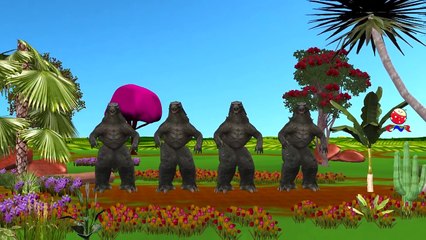 Godzilla Cartoons Dancing And Singing Ringa Ringa Roses Nursery Rhymes For Children