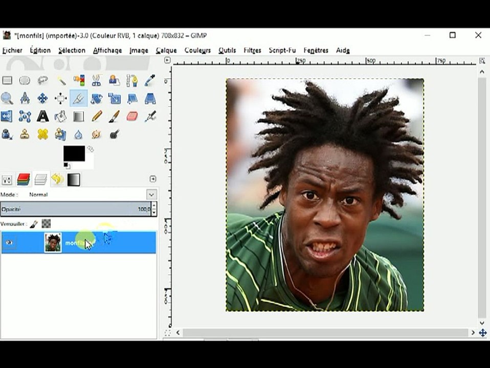 GIMP : détourage de cheveux