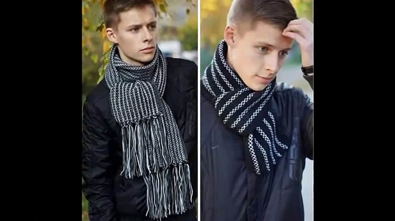 Варианты  вязания мужского шарфа