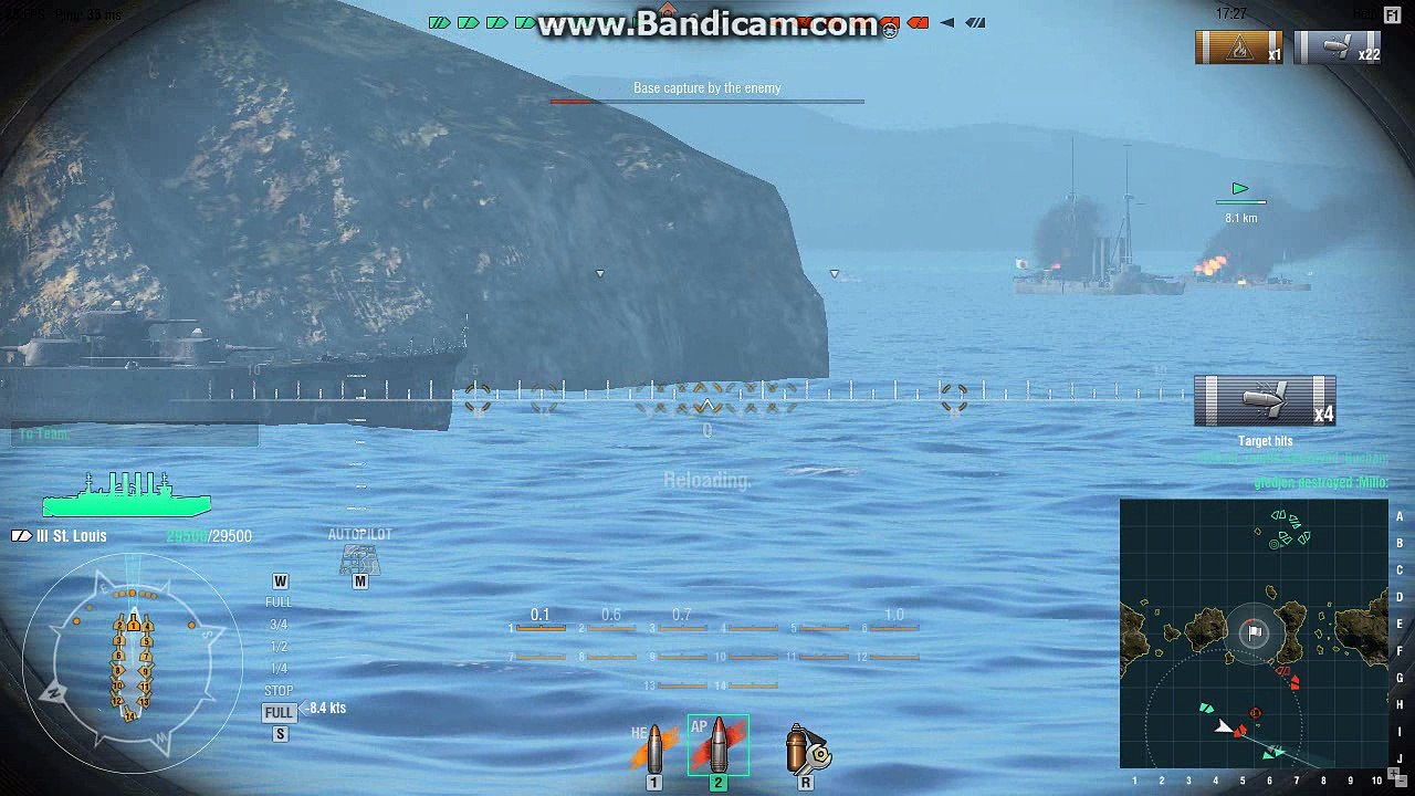 WoWs St. Louis vs enemy Cruiser duel 2 citadel hits