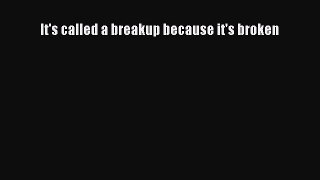 [PDF Download] It's called a breakup because it's broken Free Download Book