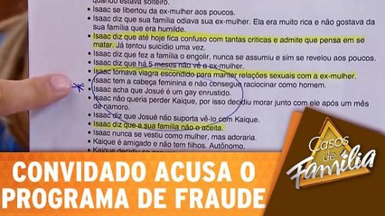 Convidado acusa programa de fraude e leva bronca de Christina