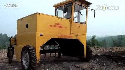 2300-Self-Propelled Compost Windrow Turner in Working