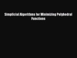 (PDF Download) Simplicial Algorithms for Minimizing Polyhedral Functions PDF