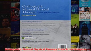 Download PDF  Orthopaedic Manual Physical Therapy From Art to Evidence FULL FREE