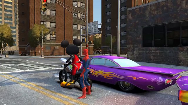 Disney Cars Pixar Spiderman Nursery Rhymes Motorbike (Children Songs with Action)