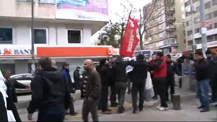 Grev yasağını protesto eden sendikacılara gazlı müdahale