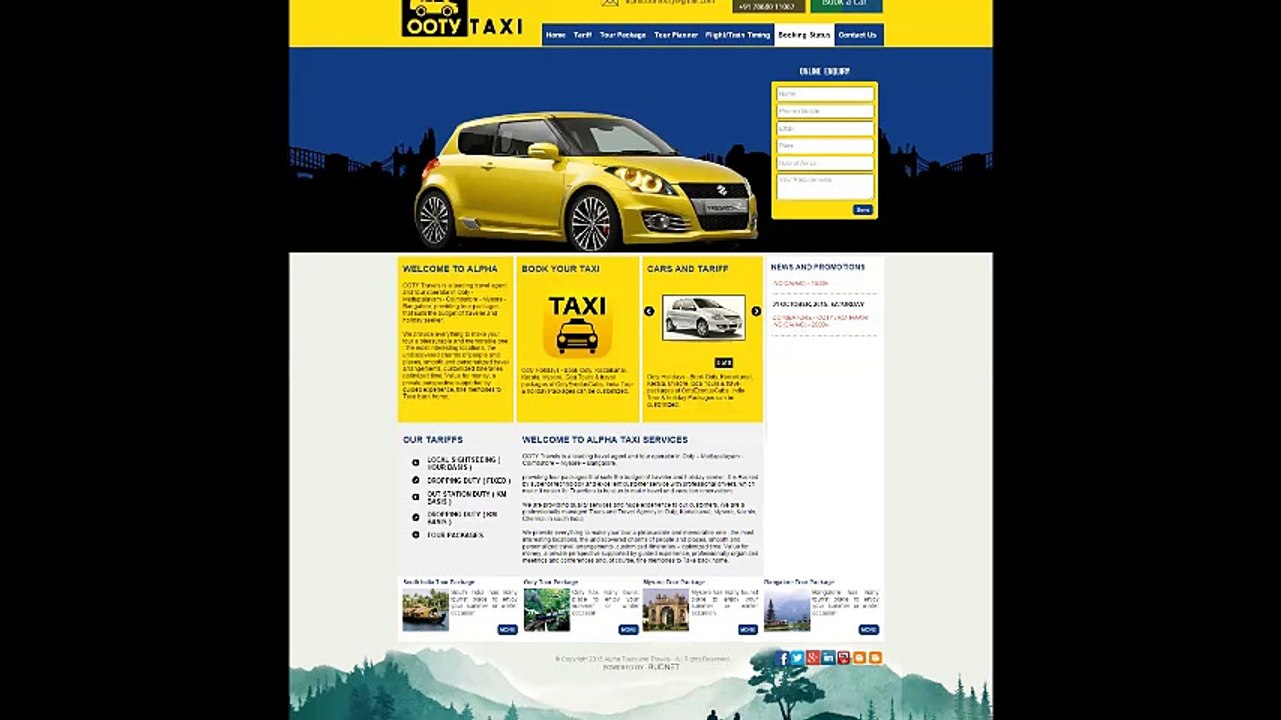 Ooty Taxi services | Ooty Taxi Booking | Taxi in Ooty