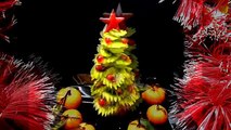Елочка из киви! Christmas tree of kiwi! Украшения из фруктов! Decoration of fruit!