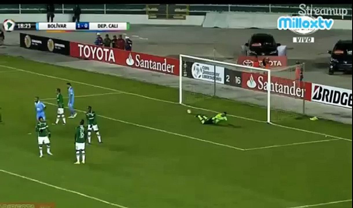 Golazo de Juan Carlos Arce - Doblete - Bolivar 2-0 Deportivo Cali - Copa Libertadores