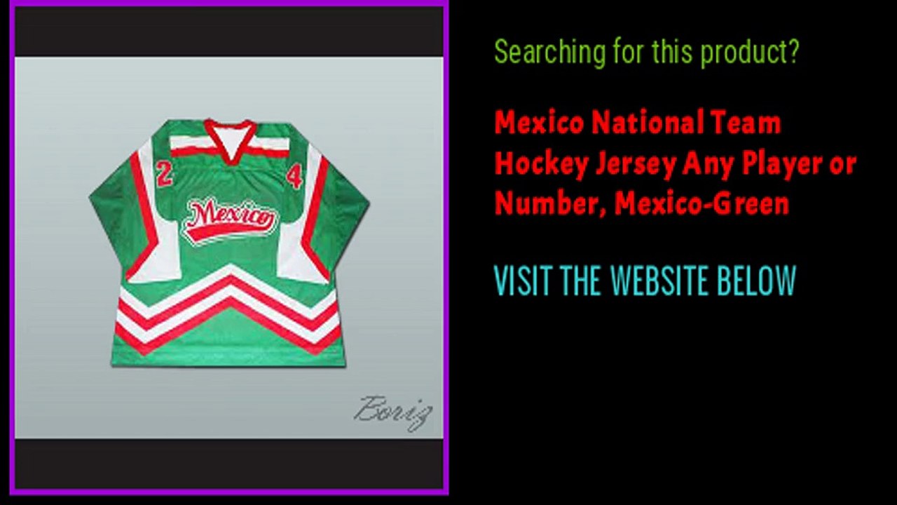 Mexico National Team Hockey Jersey Any Player or Number, Mexico-Green