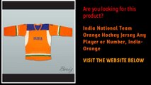India National Team Orange Hockey Jersey Any Player or Number, India-Orange