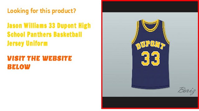 Jason Williams 33 Dupont High School Panthers Basketball Custom Jersey Uniform