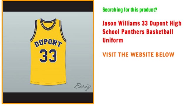 Jason Williams 33 Dupont High School Panthers Basketball Uniform