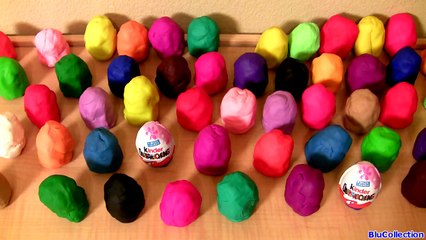 50 Play Doh Surprise Eggs! Marvel Angry Birds Spiderman Avengers Monsters CARS Mickey SpongeBob
