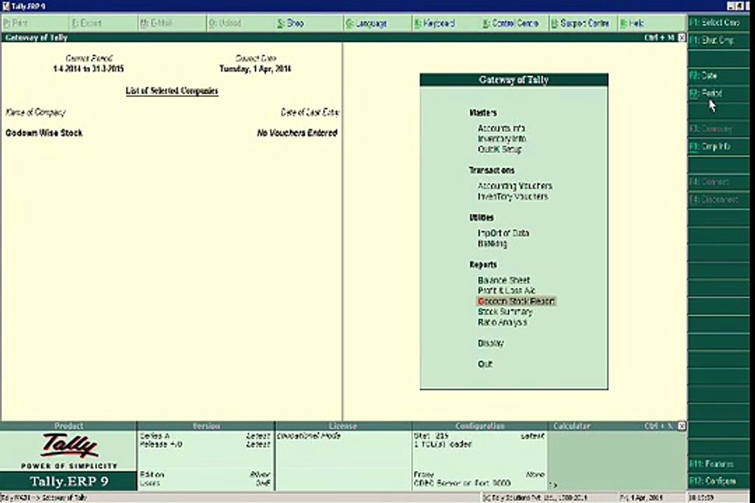 GODOWN WISE STOCK REPORT