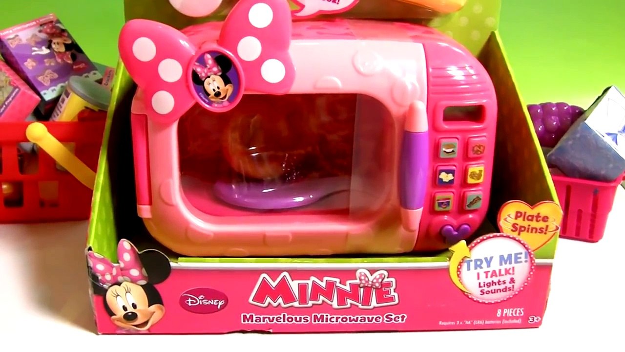 Minnies Microwave Oven Toy with Electronic Cash Register Disney Minnie BowTique Kitchen Baking Toy
