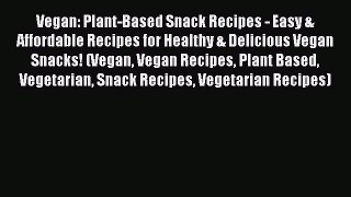 Read Vegan: Plant-Based Snack Recipes - Easy & Affordable Recipes for Healthy & Delicious Vegan