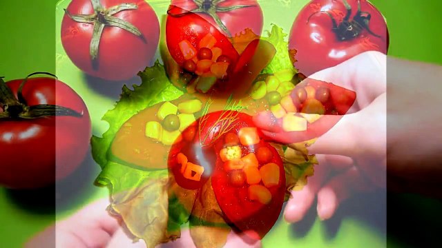 Бабочки из помидор! Украшения из помидор! Butterflies of tomato! Decoration of tomato!