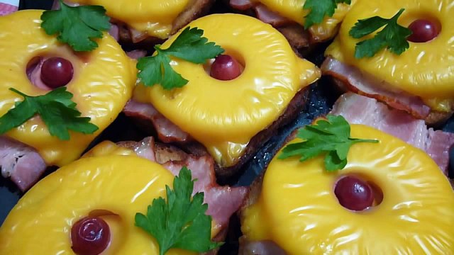 Hawai Toast(гавайский тост). Очень вкусные бутерброды. Оригинальная закуска