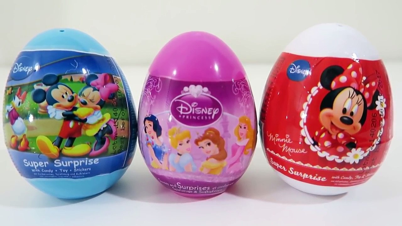 3 Disney Super Surprise Eggs Unwrapping with Mickey Mouse, Minnie Mouse, and Disney Princesses!
