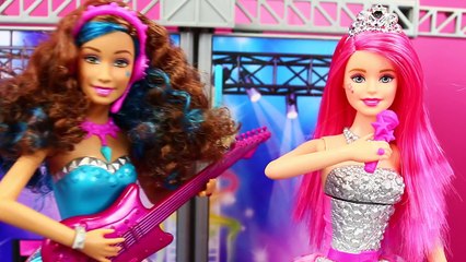 BARBIE MUSIC VIDEO + Disney Princess Rapunzel Love Story & Barbie Rock N Royals Dance Dis
