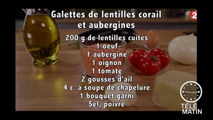Gourmand - Galettes de lentilles corail et aubergines - 2016/03/04