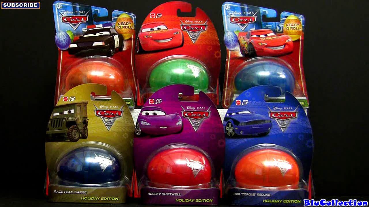 Cars 2 Toys Easter Eggs Lightning McQueen HOLIDAY Edition Rod Torque